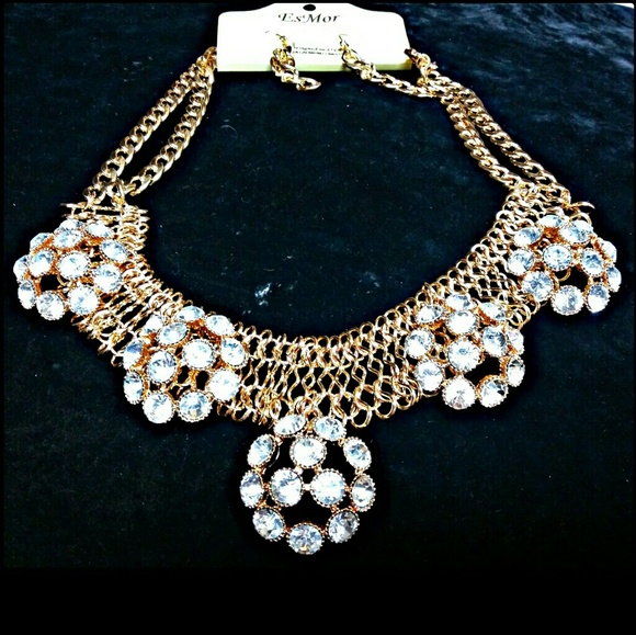 Esmor Jewelry - 3/$30 Goldtone & Rhinestone Statement Necklace Set Esmor Jewelry - 3/$30 Goldtone & Rhinestone Statement Necklace Set